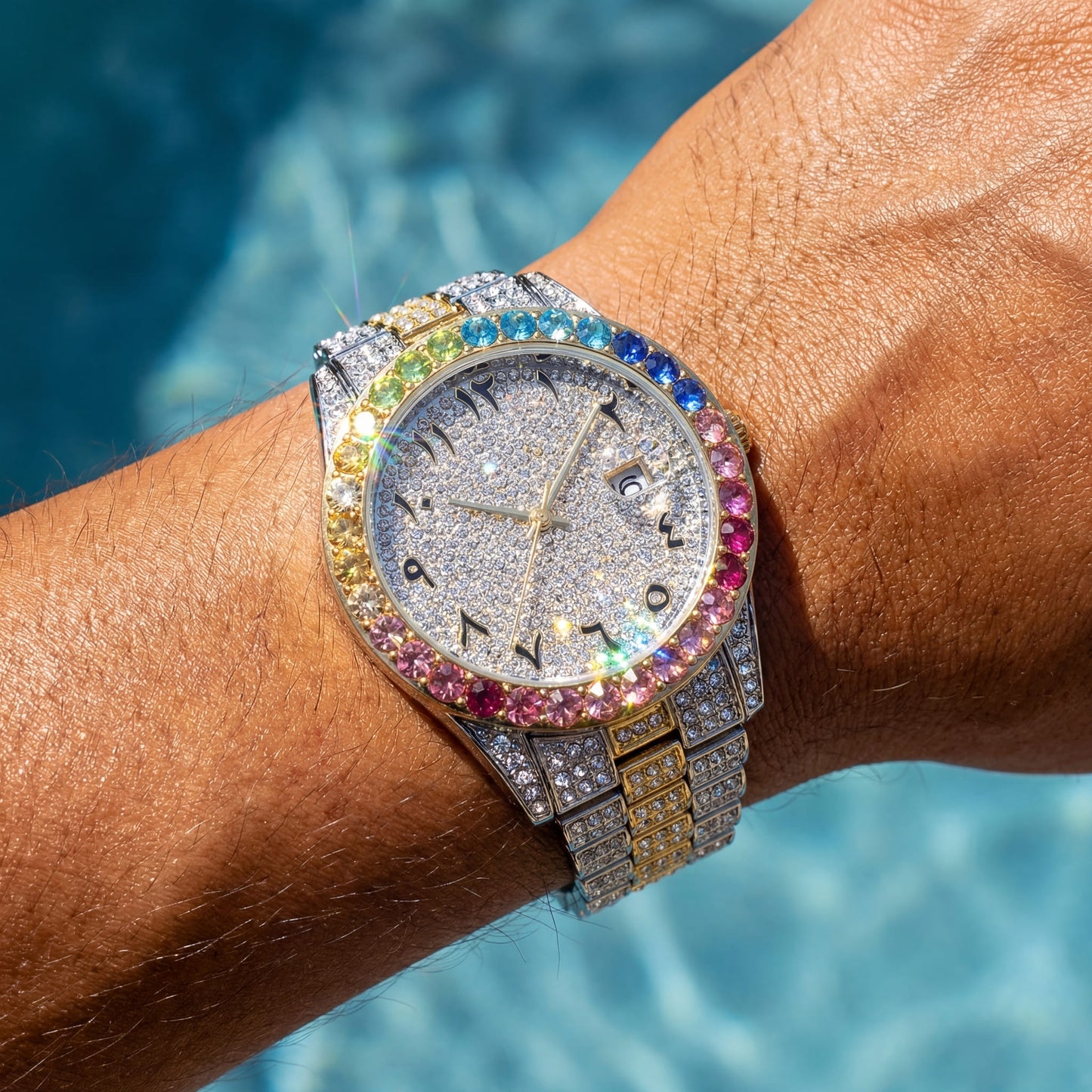 ICED OUT "ARABIC PITACOLLI " UHR - ICERAIN JEWELRY
