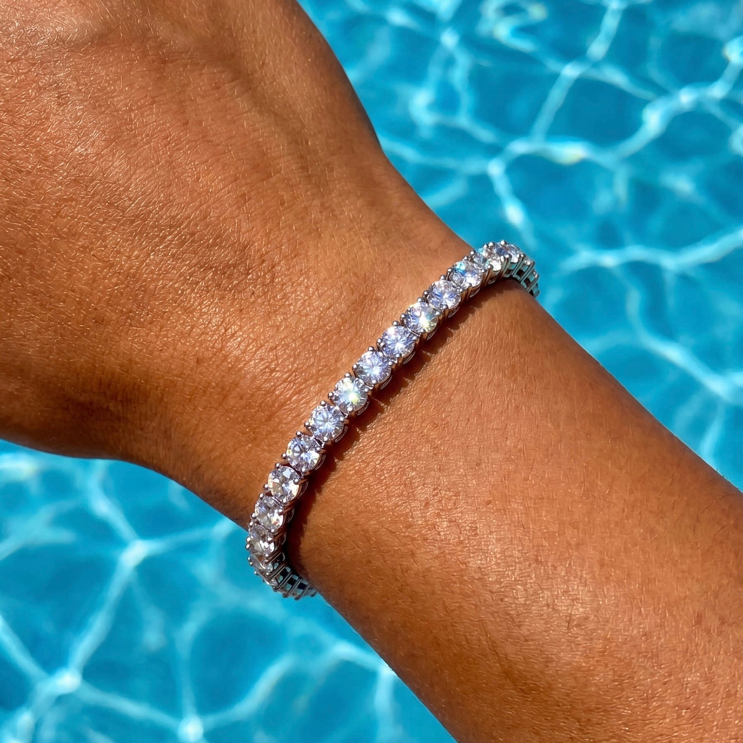 ICED OUT "SILVER TENNIS" ARMBAND - ICERAIN JEWELRY