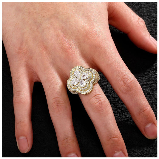 ICED OUT "CLOVER" RING - ICERAIN JEWELRY