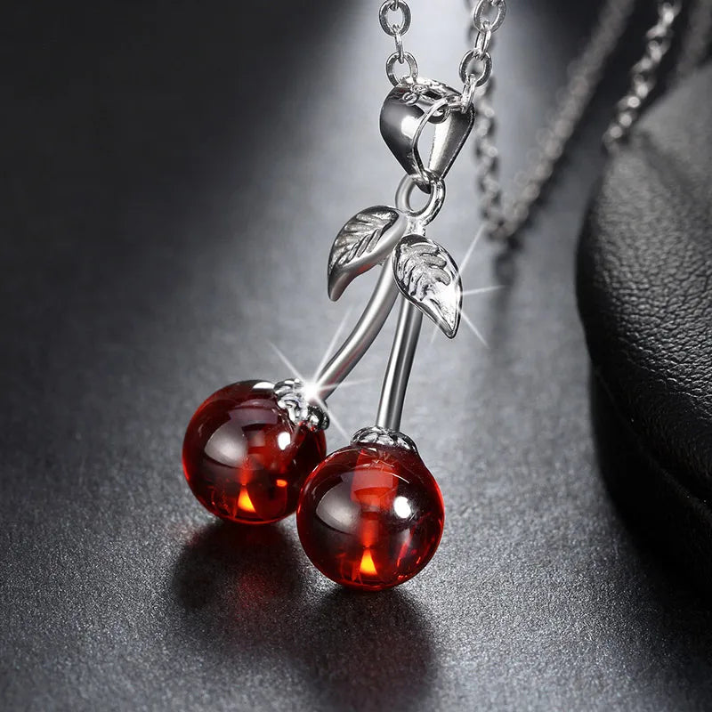 925S SILVER "CHERRY" KETTE - ICERAIN JEWELRY