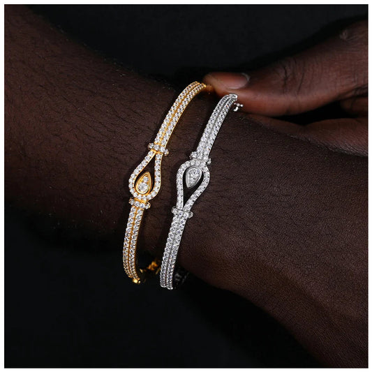 ICED OUT MOISSANITE "LILLE" WEISSGOLD 925S SILVER ARMREIF - ICERAIN JEWELRY