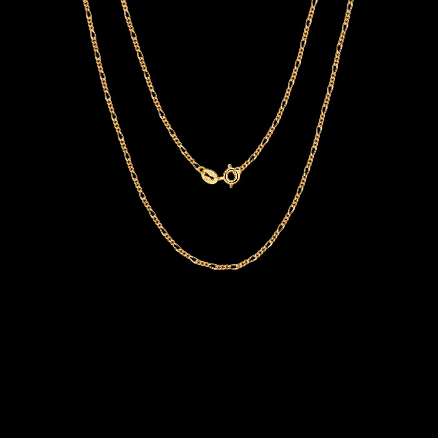 925S SILVER 18K GOLD "FIGARO" KETTE [CLASSIC VERSION] - ICERAIN JEWELRY