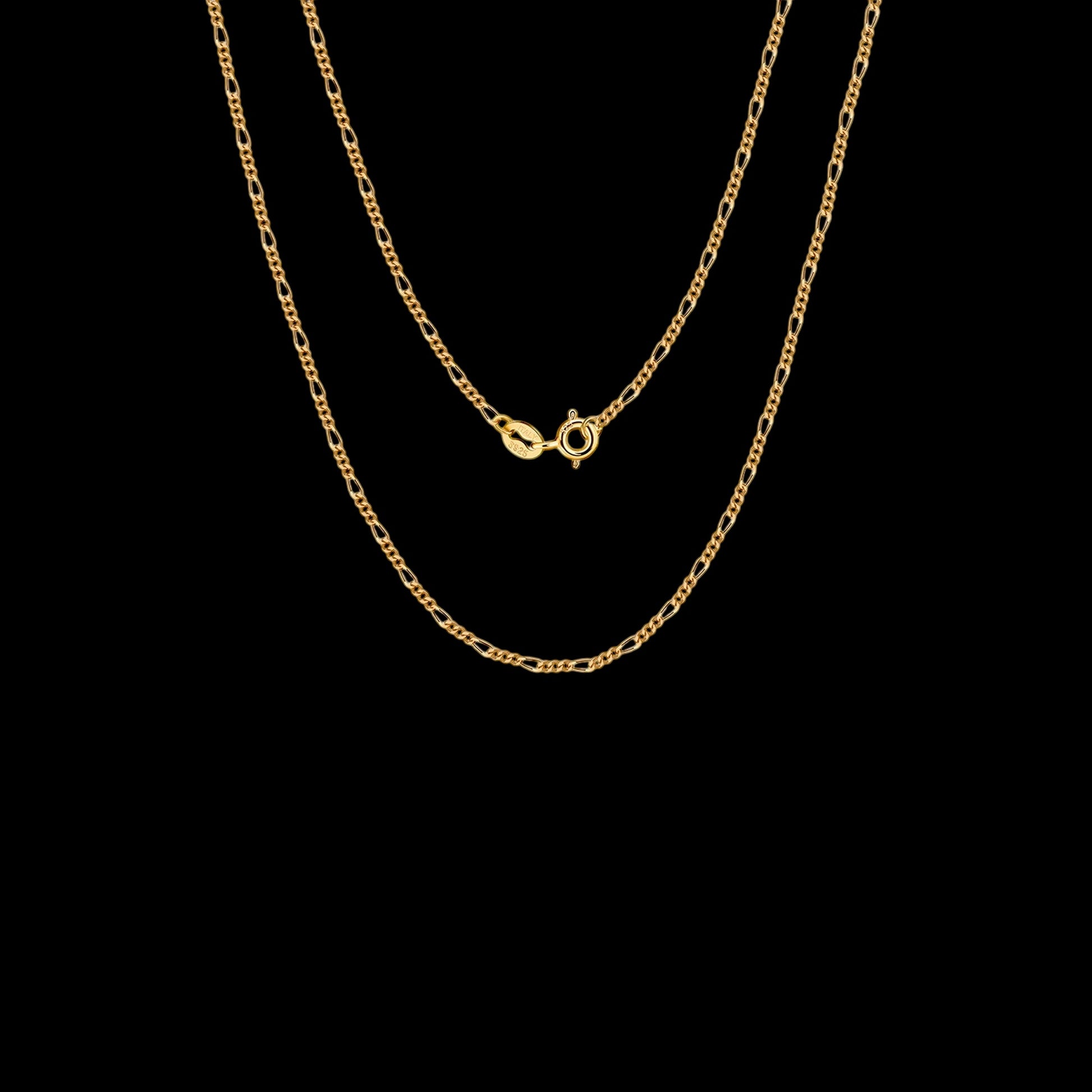 925S SILVER 18K GOLD "FIGARO" KETTE [CLASSIC VERSION] - ICERAIN JEWELRY