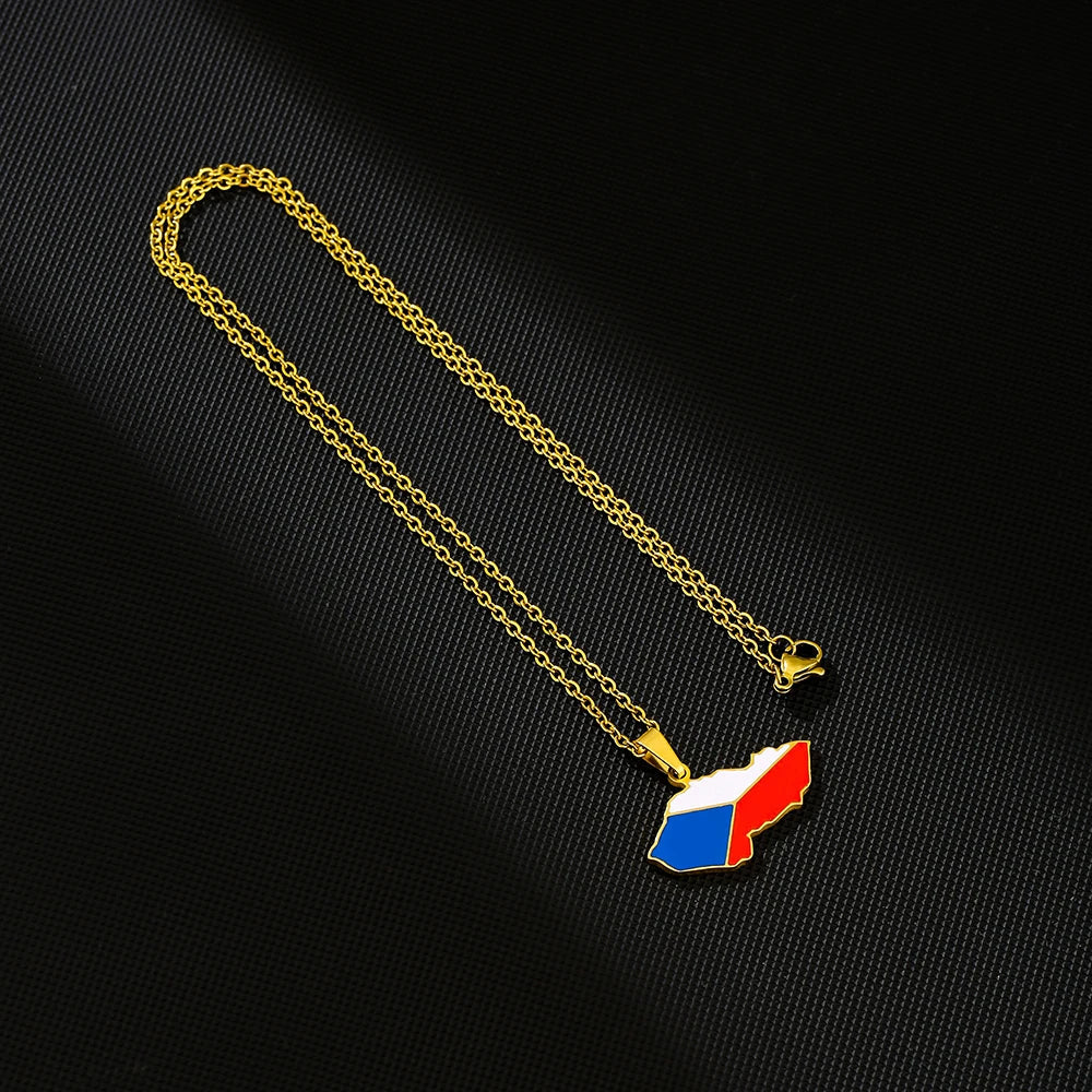 EDELSTAHL "CZECH REPUBLIK" LÄNDERKETTE - ICERAIN JEWELRY