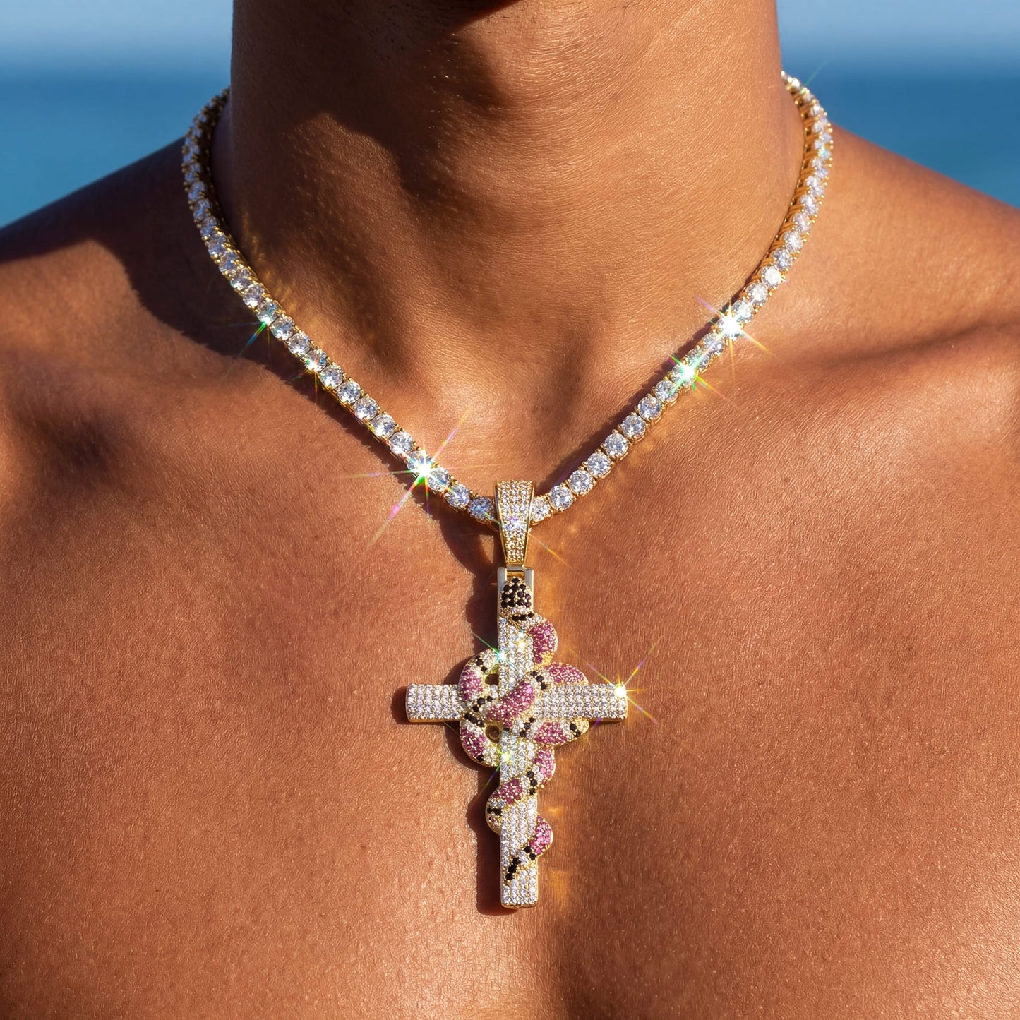 ICED OUT "CROSS V3" KETTE - ICERAIN JEWELRY