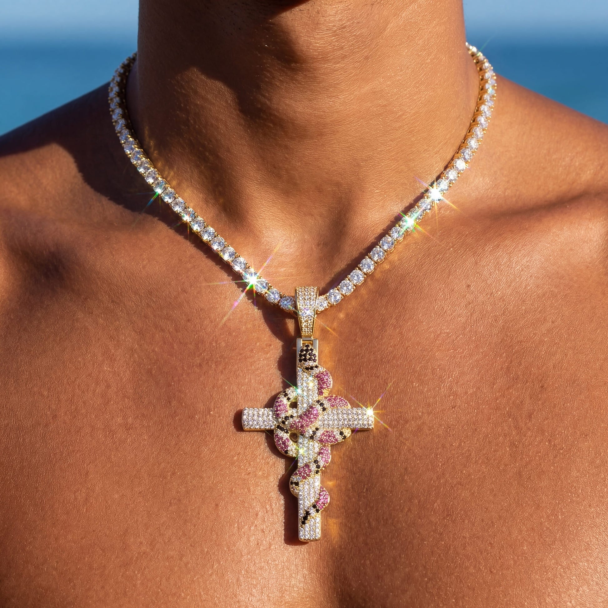 ICED OUT "CROSS V3" KETTE - ICERAIN JEWELRY