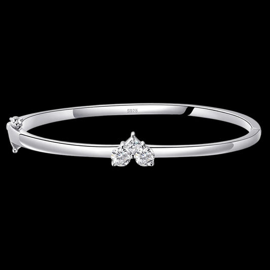 ICED OUT MOISSANITE "HEART" WEISSGOLD 925S SILVER ARMREIF - ICERAIN JEWELRY
