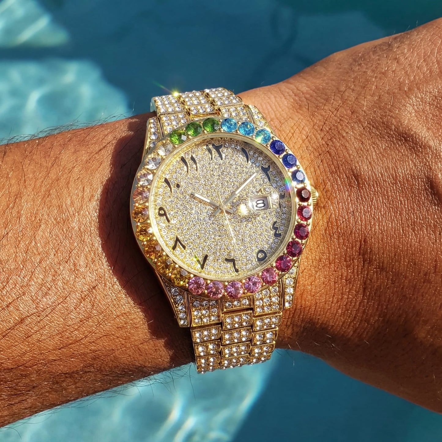 ICED OUT "ARABIC PITACOLLI " UHR - ICERAIN JEWELRY
