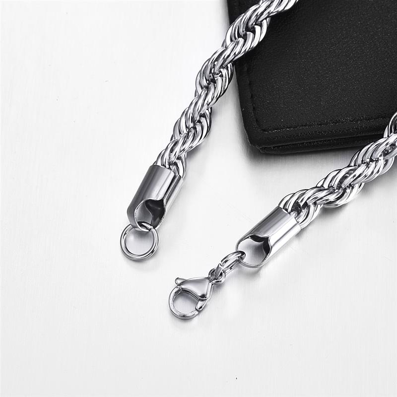 Sale | Luxus Edelstahl 3mm 60cm "Silver Rope" Kette