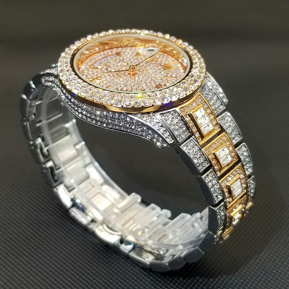 Luxus Designer Iced Out "Paramone" Uhr + Box + Armbandkürzer