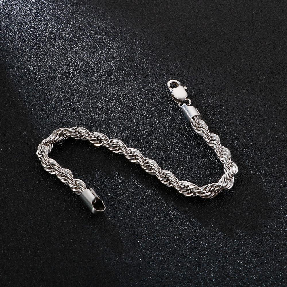 Luxus Edelstahl "Silver Rope" Armbänder