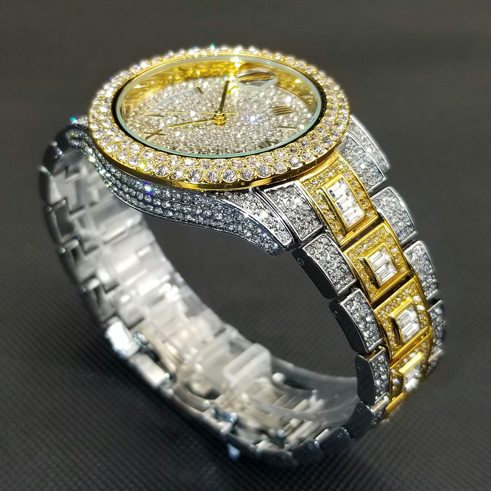 Luxus Designer Iced Out "Paramone" Uhr + Box + Armbandkürzer