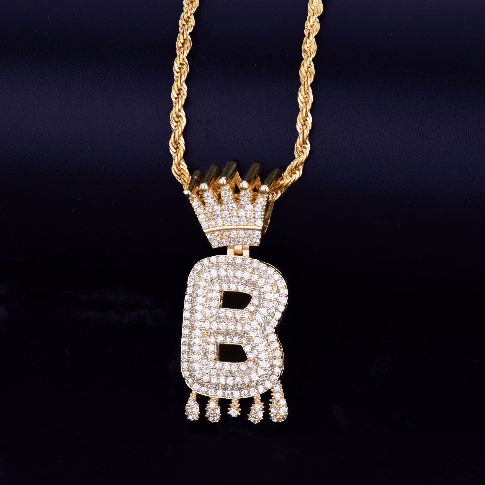 Personalisierte Iced Out "Crown Drippy" Kette