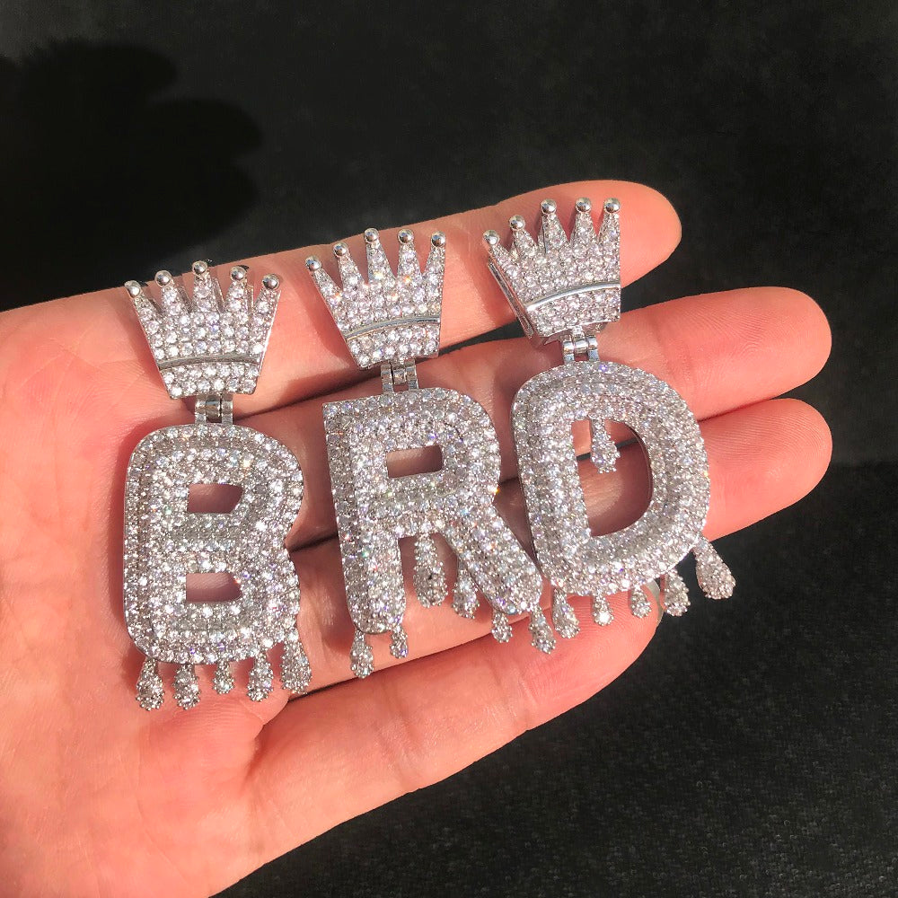 Personalisierte Iced Out "Crown Drippy" Kette