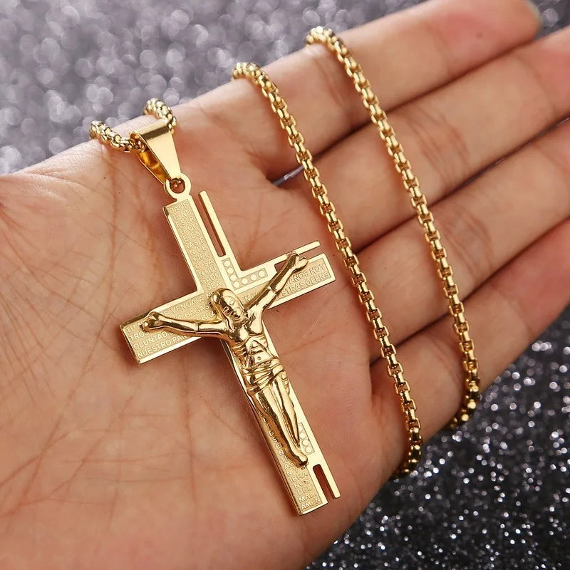 Luxus Edelstahl "Jesus Cross" Kette