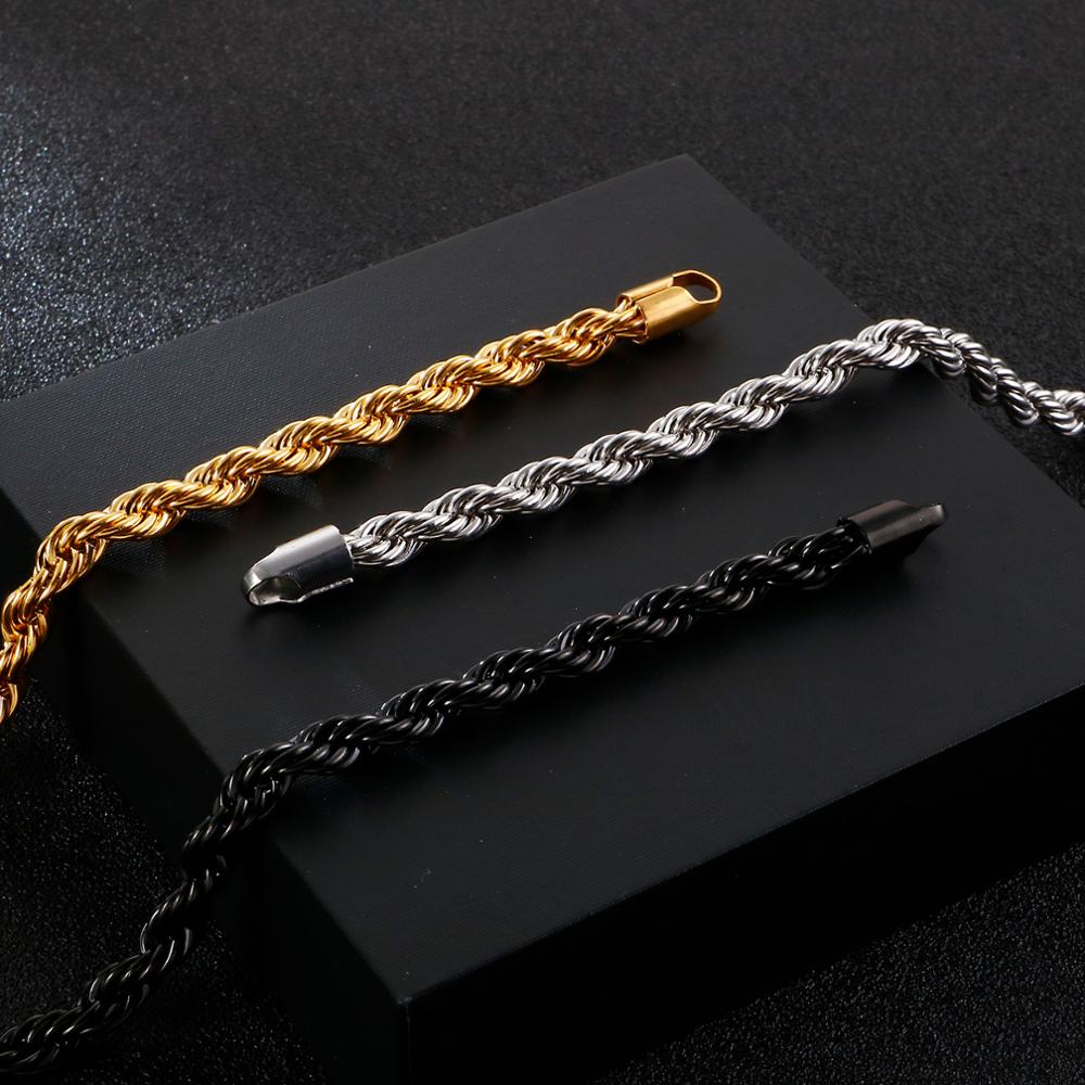 Luxus Edelstahl "Gold Rope" Armbänder