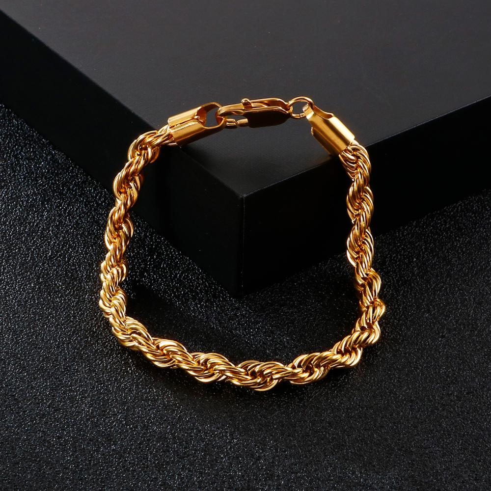 Luxus Edelstahl "Gold Rope" Armbänder