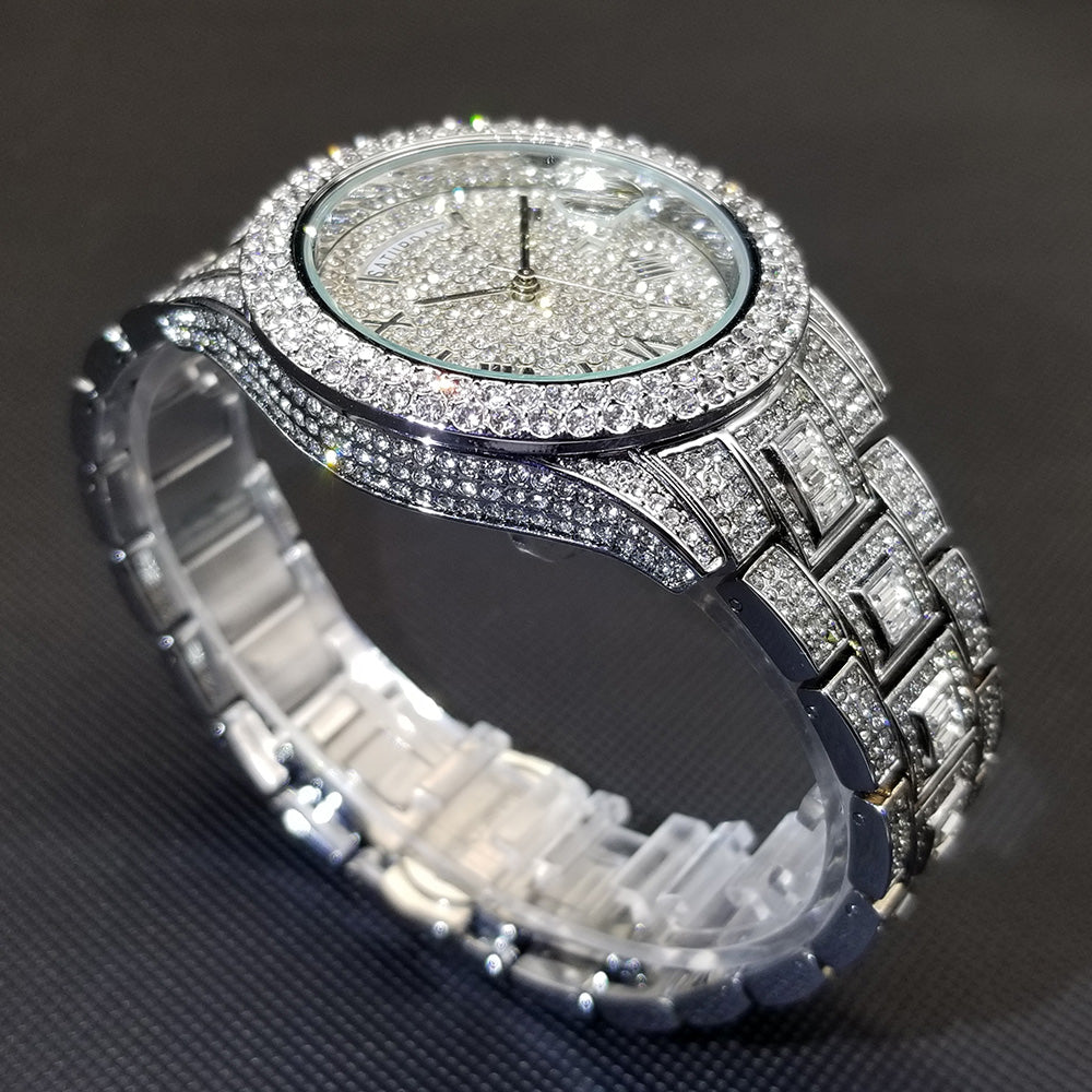 Luxus Designer Iced Out "Paramone" Uhr + Box + Armbandkürzer