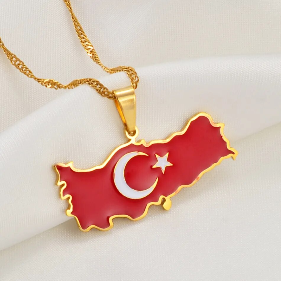 Luxus Edelstahl "Turkiye" Länderkette