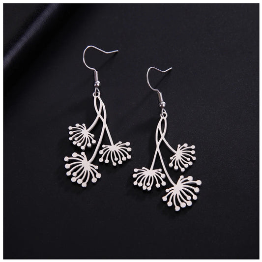 EDELSTAHL "SILVER FLOWER" OHRRINGE - ICERAIN JEWELRY