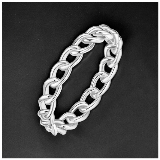 925S SILVER "SILVER CUBAN" RING - ICERAIN JEWELRY