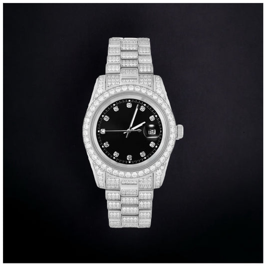 ICED OUT 40MM "COSAFIMA" 12K WEISSGOLD UHR - ICERAIN JEWELRY