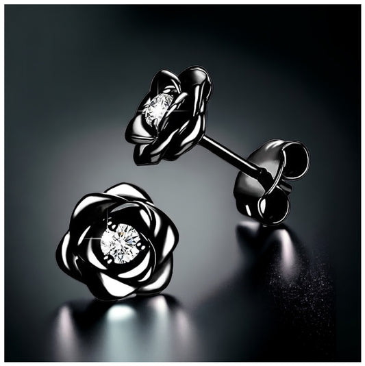 ICED OUT "BLACK ROSE" OHRRINGE - ICERAIN JEWELRY