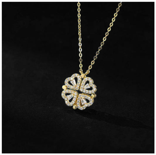 ICED OUT "GOLD MAGNET CLOVER" KETTE - ICERAIN JEWELRY