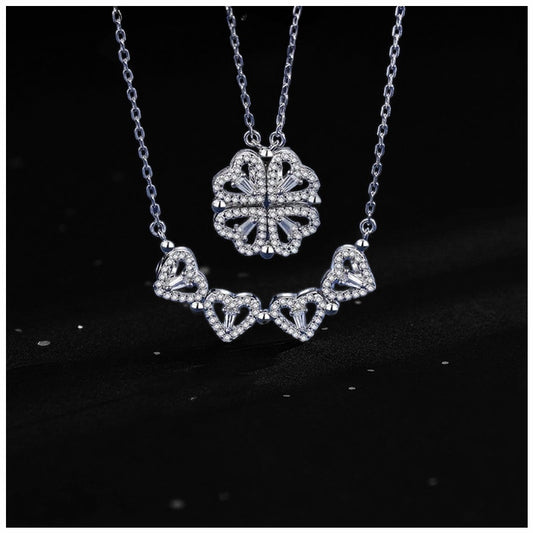 ICED OUT "SILVER MAGNET CLOVER" KETTE - ICERAIN JEWELRY