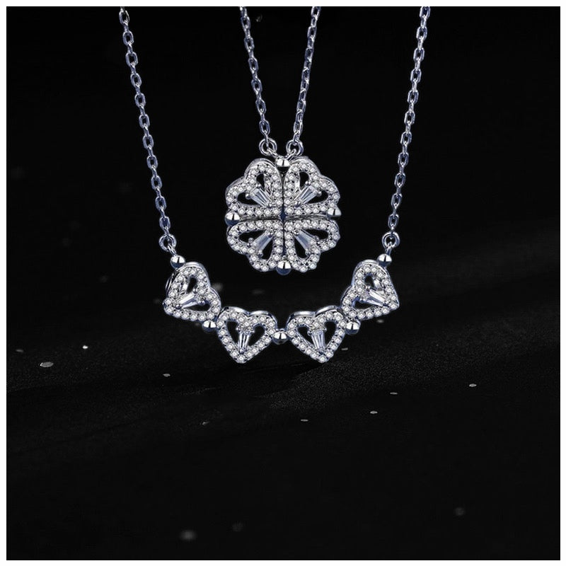 Luxus Iced Out "Silver Magnet Heart" Kette