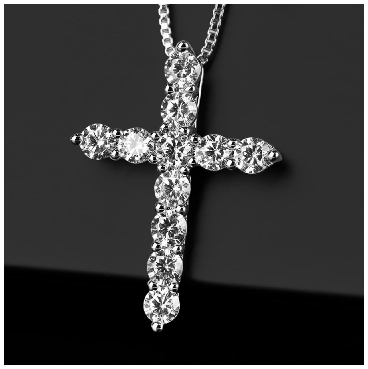 Luxus Iced Out "Shiny Cross" Kette