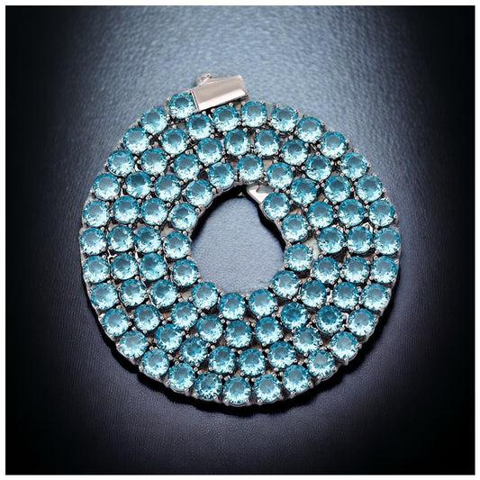 ICED OUT 5MM "SKYBLUE TENNIS" KETTE - ICERAIN JEWELRY