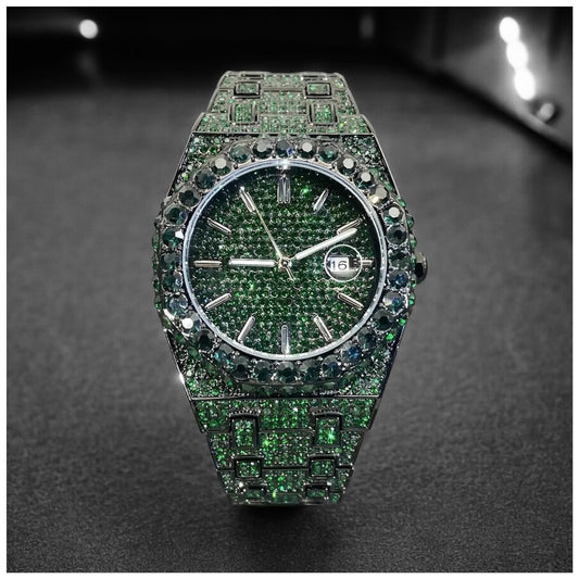 Luxus Designer Iced Out "Apostel V3" Uhr + Box + Armbandkürzer