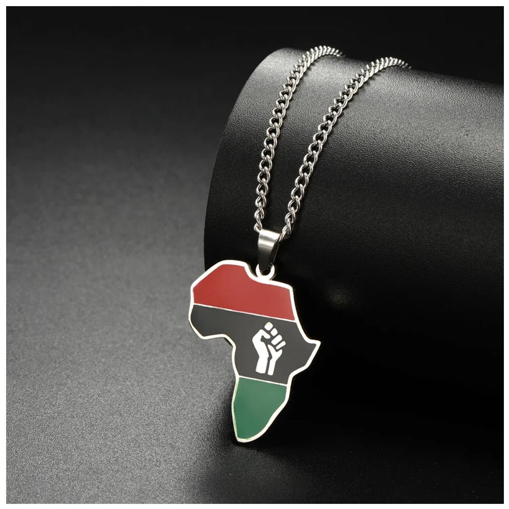 Luxus Edelstahl "Africa V4 Black Lives Matter" Länderkette - ICERAIN JEWELRY