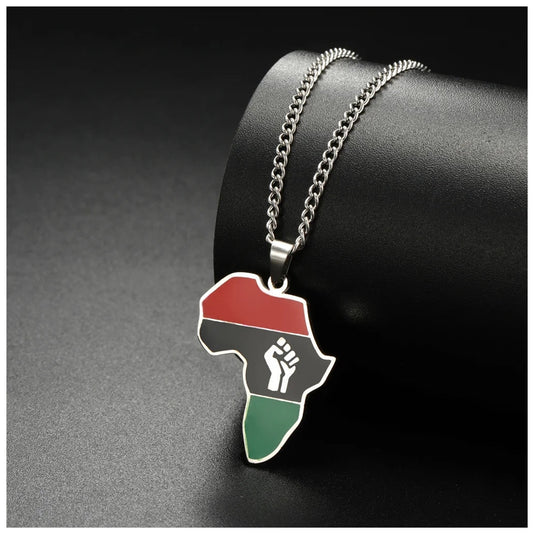 Luxus Edelstahl "Africa V4 Black Lives Matter" Länderkette - ICERAIN JEWELRY