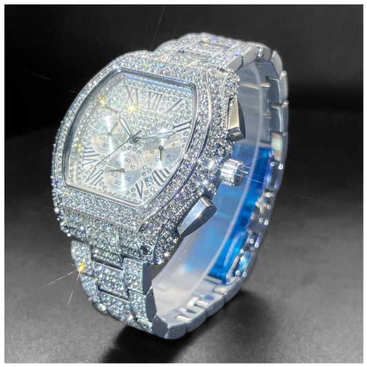 Luxus Designer Iced Out "Fiero" Uhr + Box + Armbandkürzer - ICERAIN JEWELRY