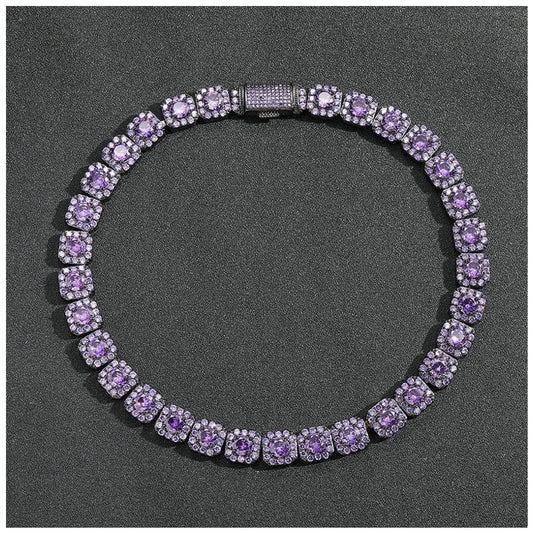 ICED OUT 12MM "PURPLE CHARM" KETTE - ICERAIN JEWELRY