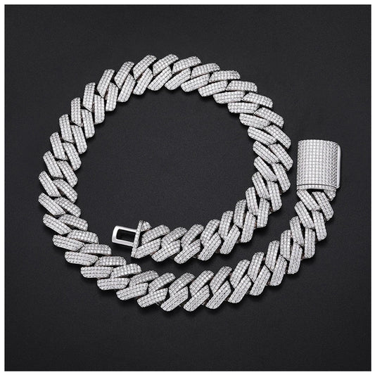 SALE | ICED OUT 25MM 20CM "SILVER PRONG CUBAN" ARMBAND - ICERAIN JEWELRY