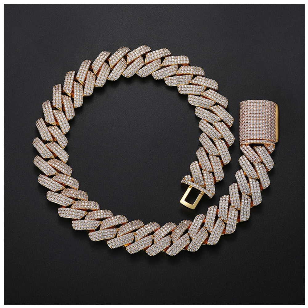 ICED OUT 25MM "GOLD PRONG CUBAN" ARMBAND - ICERAIN JEWELRY