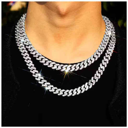 SALE | ICED OUT 9MM 55CM "SILVER CHOPPER CUBAN" KETTE - ICERAIN JEWELRY