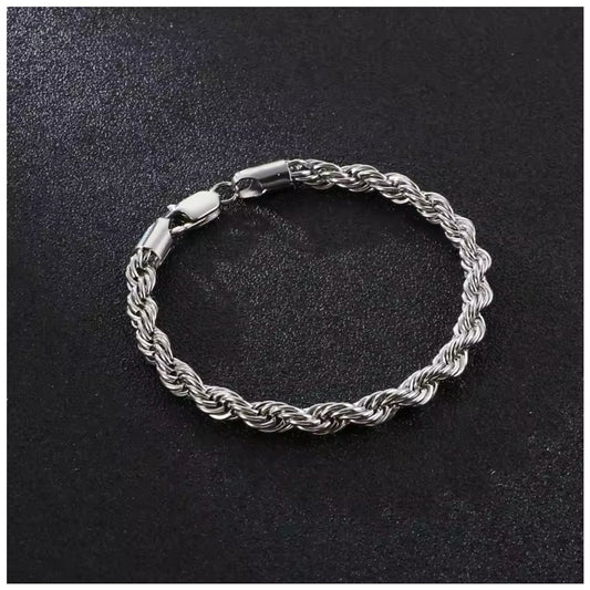 EDELSTAHL "SILVER ROPE" ARMBAND - ICERAIN JEWELRY