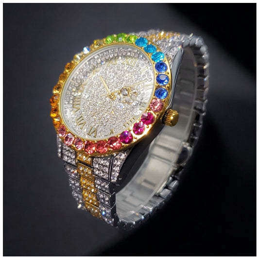 SALE | ICED OUT "SILVER/GOLD PITACOLLI" UHR - ICERAIN JEWELRY