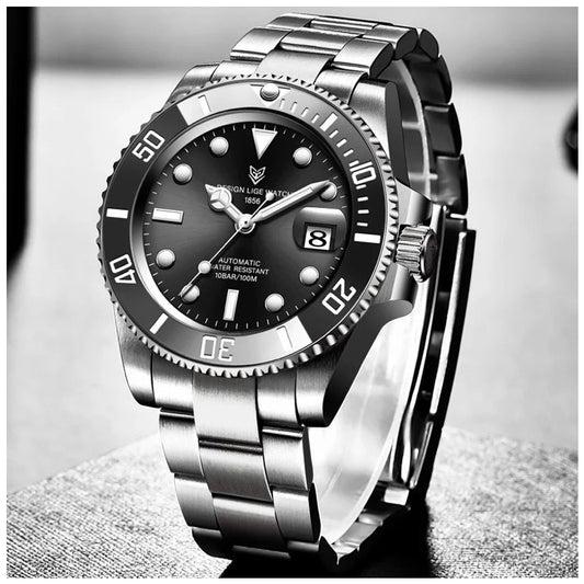 SALE | EDELSTAHL "SILVER/BLACK DIVELERO" UHR - ICERAIN JEWELRY