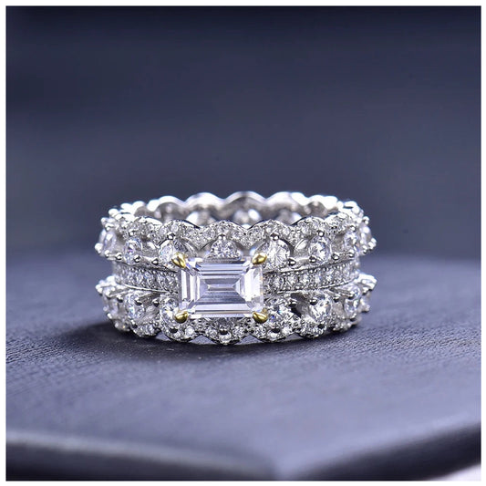 ICED OUT MOISSANITE "FLESH" WEISSGOLD 925S SILVER RING - ICERAIN JEWELRY