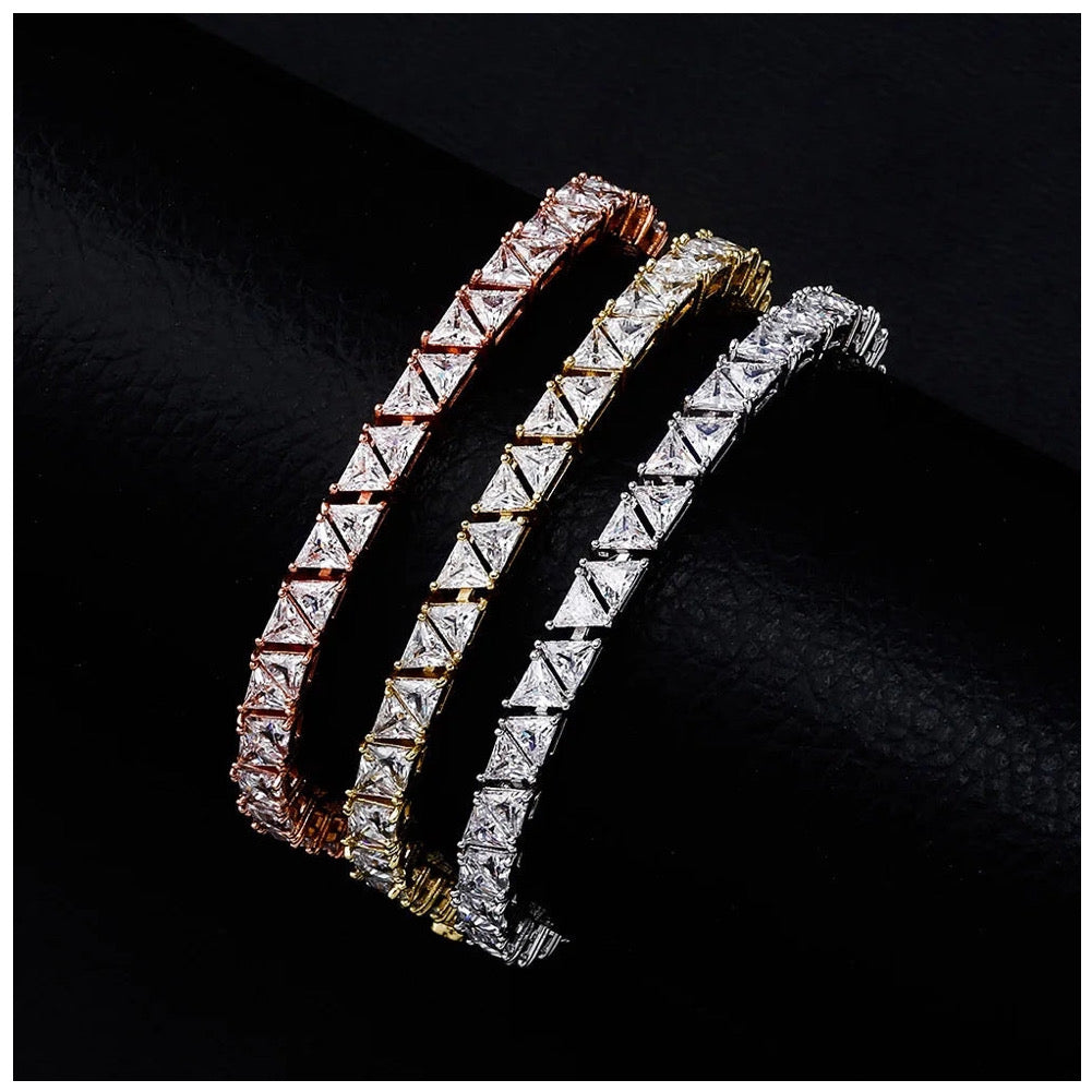 Luxus Iced Out 5mm "Triangle Tennis" Armbänder