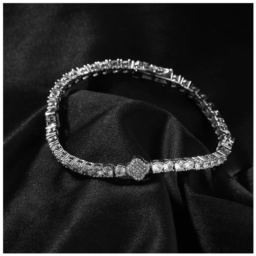 Luxus Iced Out Silver "Lucky Tennis" Armbänder