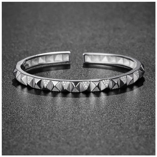 ICED OUT MOISSANITE "BANGLE" WEISSGOLD 925S SILVER ARMREIF - ICERAIN JEWELRY