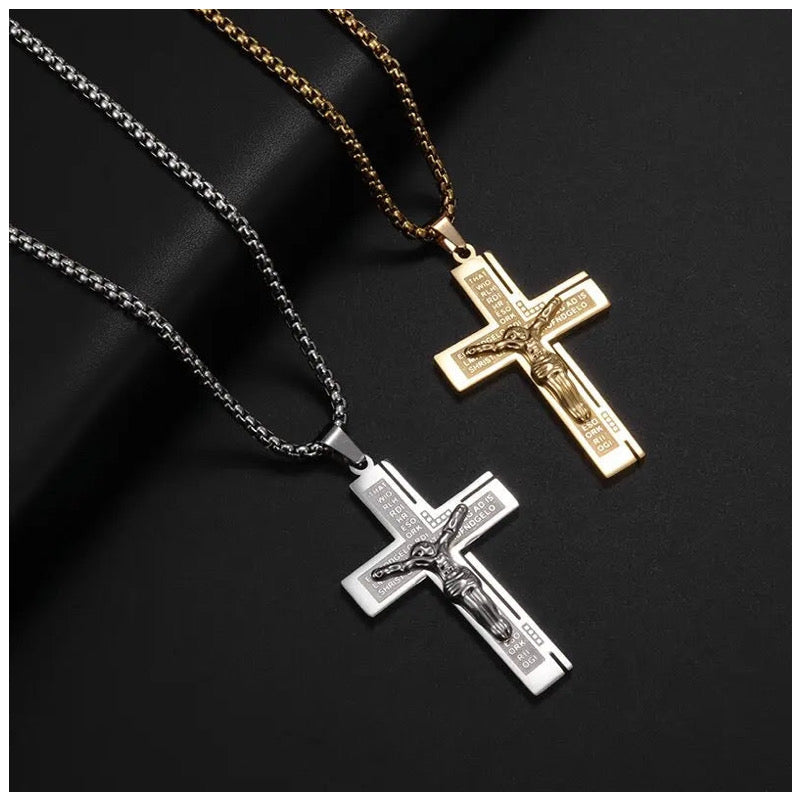 Luxus Edelstahl "Jesus Cross" Kette