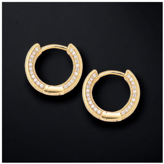 ICED OUT "GOLD ROCK" OHRRINGE - ICERAIN JEWELRY