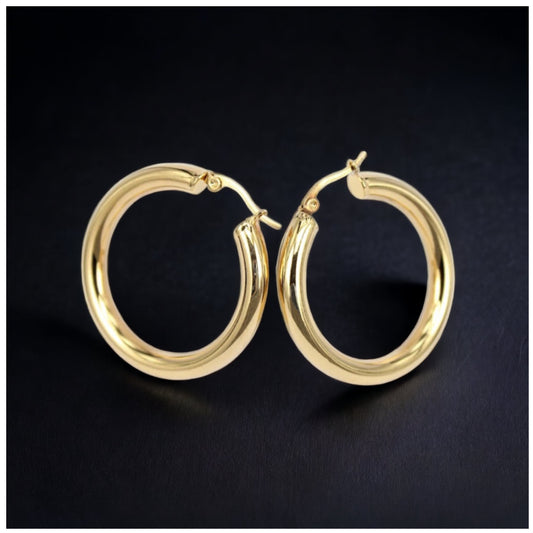 Luxus Edelstahl "Gold Circle" Ohrringe